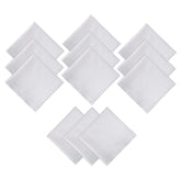 Kuber Industries Handkerchief | Premium Cotton Fabric | Handkerchief for men | Handkerchief for Boys | Men's Handkerchief Set | Plain Hanky Rumal | 4100 | Pack of 12 | White